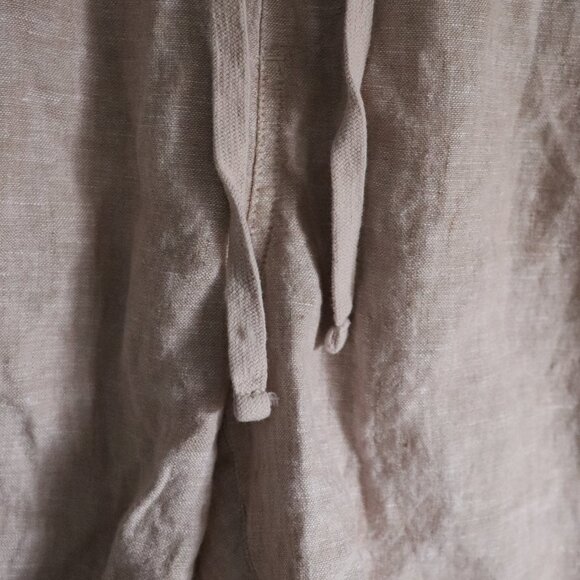 Panama Jack 100% Linen High Waist Lrg Cream Flat Front Elastic Bermuda Shorts - Picture 6 of 11